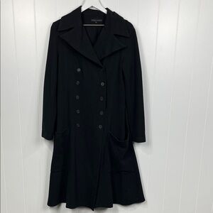 Lurdes Bergada (Made in Spain) Womens Jacket L Black Dble Button Front Pockets